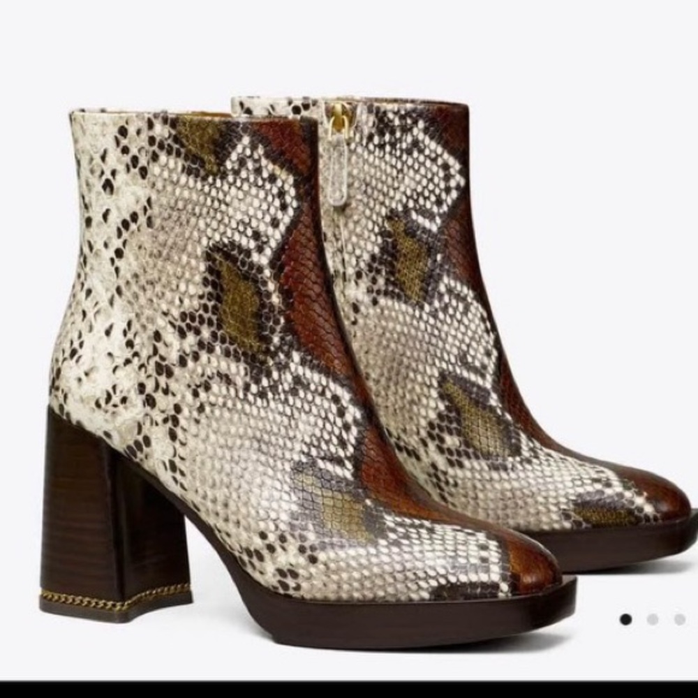 Tory Burch - snake heeled boots worn twice!!!
